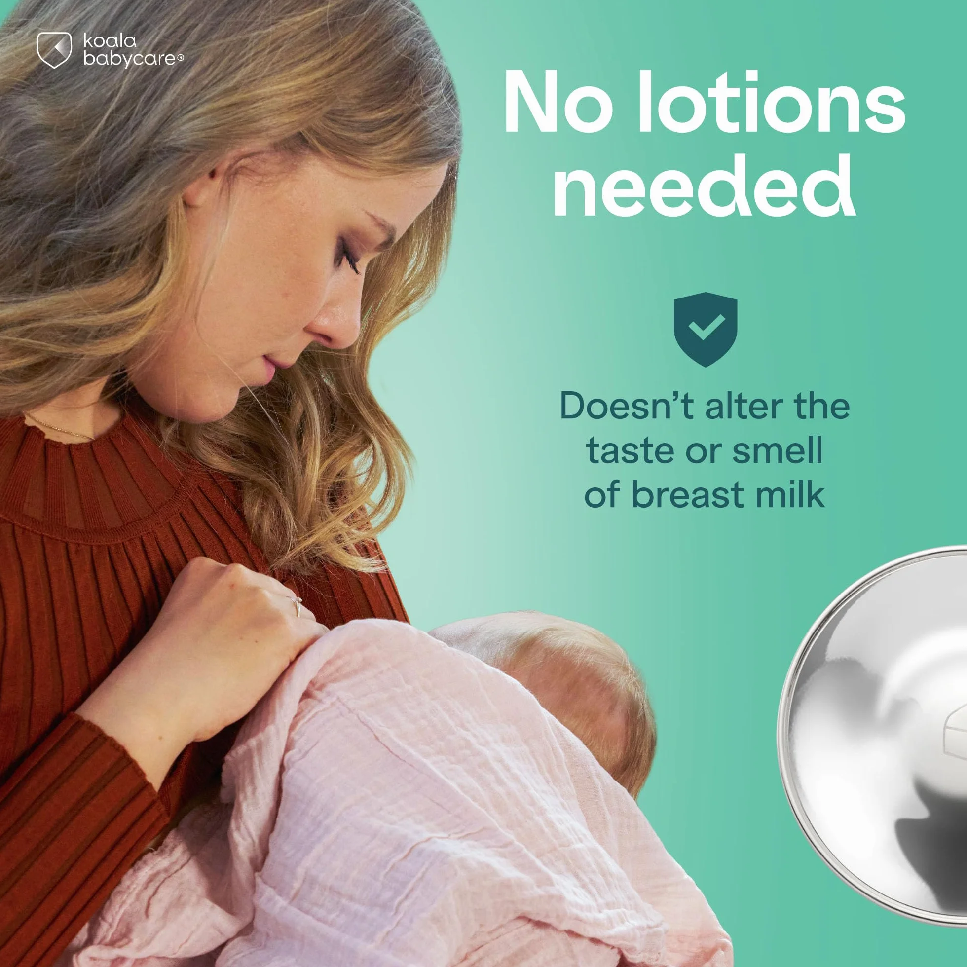 Koala Babycare Silberhütchen 2 Stück Stillhütchen Standardgröße Silber Brustwarzenschutz