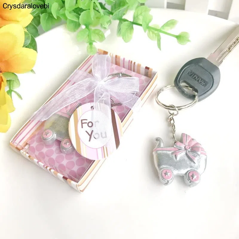 50 x Schlüsselanhänger für Baby-Kutschen, Baby-Kleidung, Gastgeschenke für Babyparty, Taufe, Party, Andenken, Geburtstag, Schlüsselanhänger (1)
