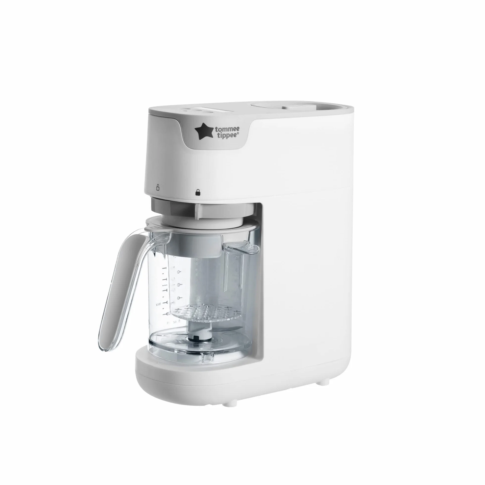 Tommee Tippee Quick Cook Babynahrungszubereiter, Dampfgaren und Mixen, geeignet für alle Entwöhnungsphasen, weiß