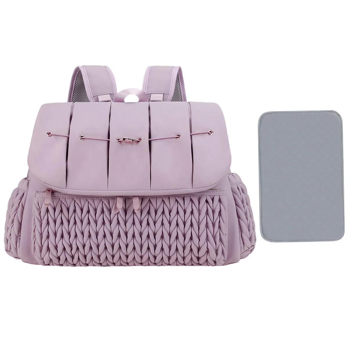 Generico Windelrucksack für Mütter, Wickeltasche | Große Kapazität | große Kapazität Taschen mit Wickelunterlage für Outdoor-Reisen, wasserdichte Mutterschaftstasche, violett, riferimento alla