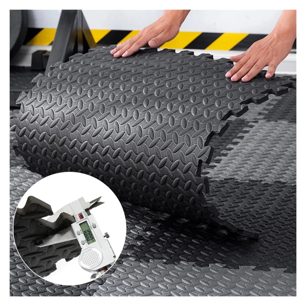 Eva-Schaumstoffmatte, Anti-Rutsch-Matte, Heimteppich, Fitnessstudio, Puzzle, Übung, Yogamatten, Schaumstoff, ineinandergreifende Gymnastikbodenmatte for das Training zu Hause(Gray)