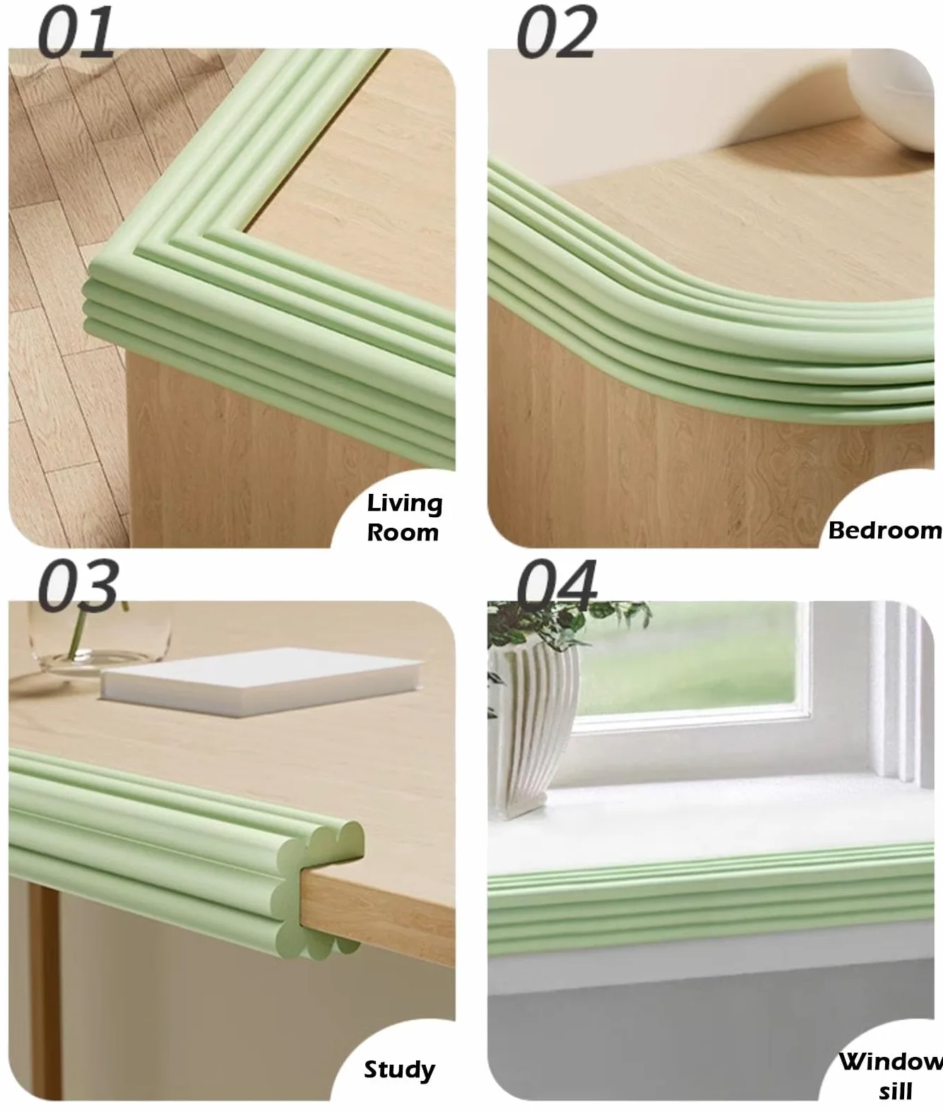 sdneNest Eckenschutz, Tischkantenschutz, Couchtisch, Möbel, Wand, Eck-Schaumstoff, Klebeband, mit Klebstoff, Breite 7,6 cm, Dicke 80 mm, Breite 5 m