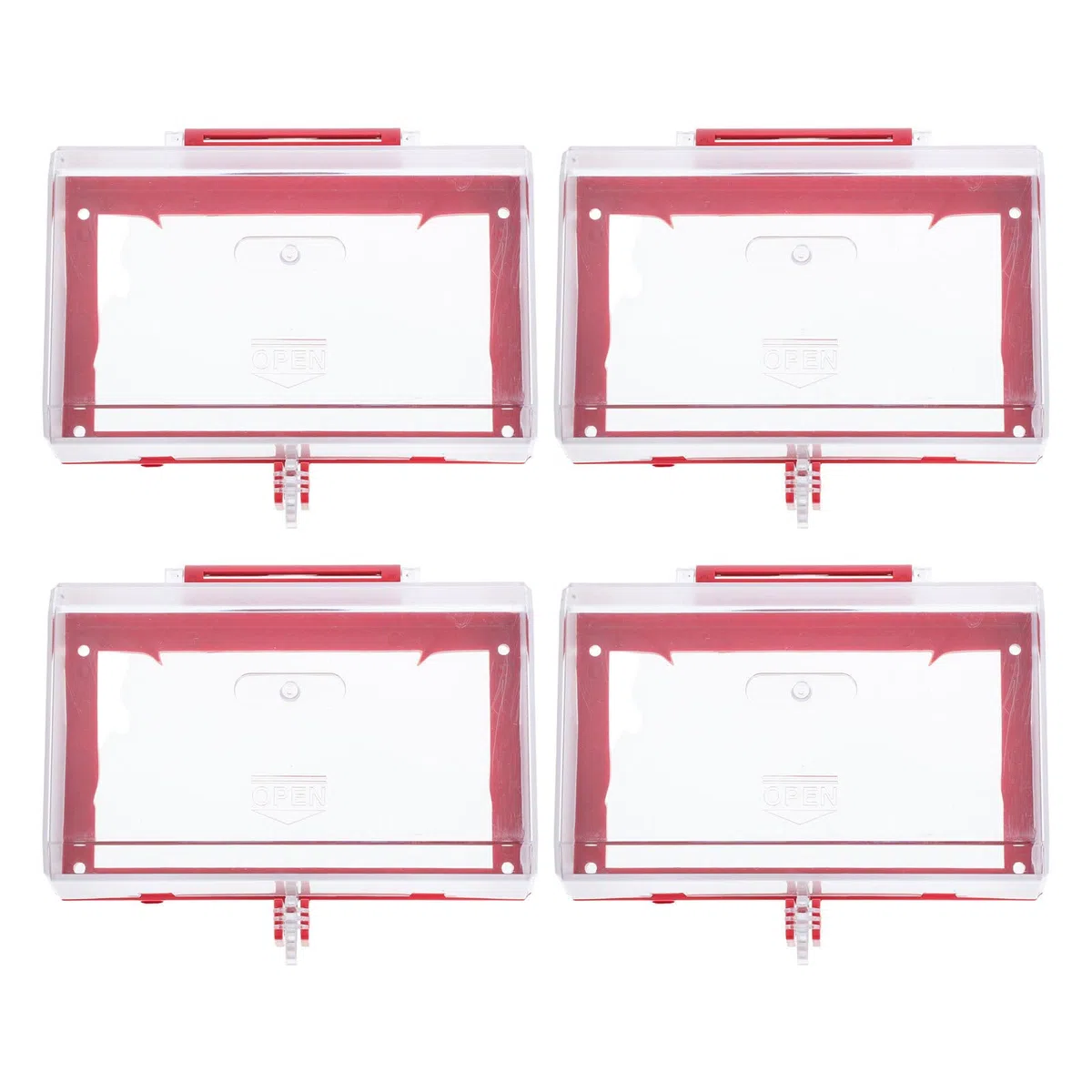 Abschließbare Steckdosenabdeckung Kindersicher 4 Stück aus PC Kunststoff mit Transparenter Schutzabdeckung und Einfache Montage für Wandsteckdose für Außenbereich
