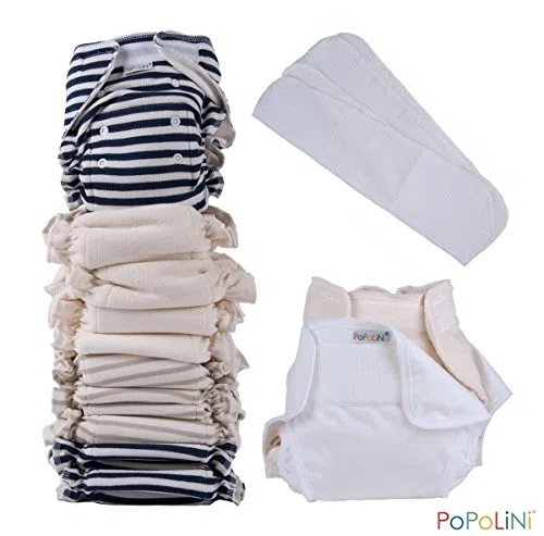 Popolini UltraFit Set Interlock Soft Komplettset Stoffwindeln 3-15kg inkl. Vliessrolle 120 Blatt