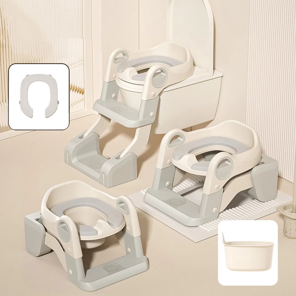Reise-Töpfchen-Sitz Für Kids Babyzimmer Zubehör Mädchen | Rutschfester Kinder-Toilettensitz Mit Stufen Für Zuhause, Tägliche Reisen, Outdoor, Auto, Kinderwagen, Badezimmer,