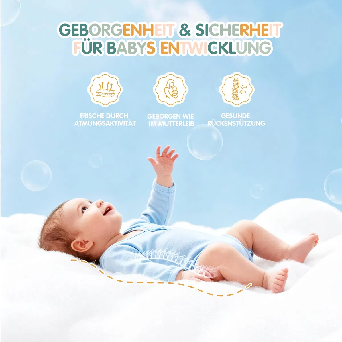 Babynest Babynestchen Neugeborene Baby Nestchen Tragbar 0-24 Monate, Nestchen Baby Waschbar mit Verstellbarem U-Fußsack,Tragbar & Verwandelt Sich In Rucksack,Baby Erstausstattung Neugeborene