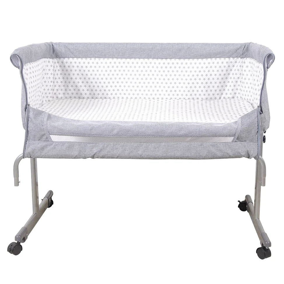 Beistellbett Baby, Stubenwagen Babybett, Mobiles Kinderbett, Beistellbett mit Moskitonetz+Räder, Tragbares Bett für Säuglinge/Neugeborene (96 * 57 * 77cm)