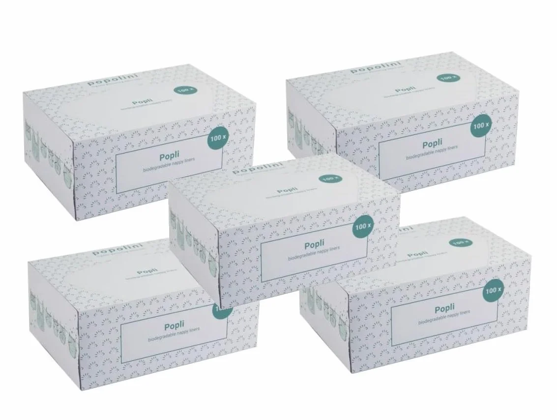 5x Popli Box Einweg-Windelvlies (500 Blatt)