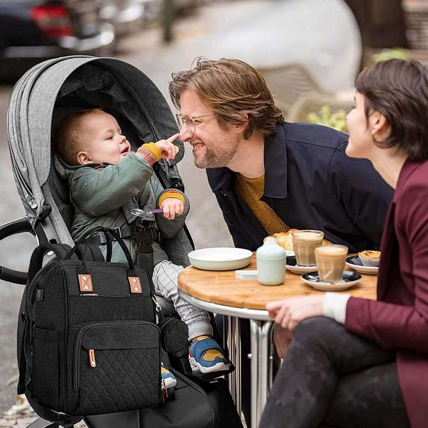 Wickeltasche Rucksack Baby Wickelrucksäcke mit Großer Kapazität Tragbare Reisewindeltasche mit faltbarem Kinderbett mit Multifunktions Babytaschen und mobiler Wickelauflage Babybettrucksack