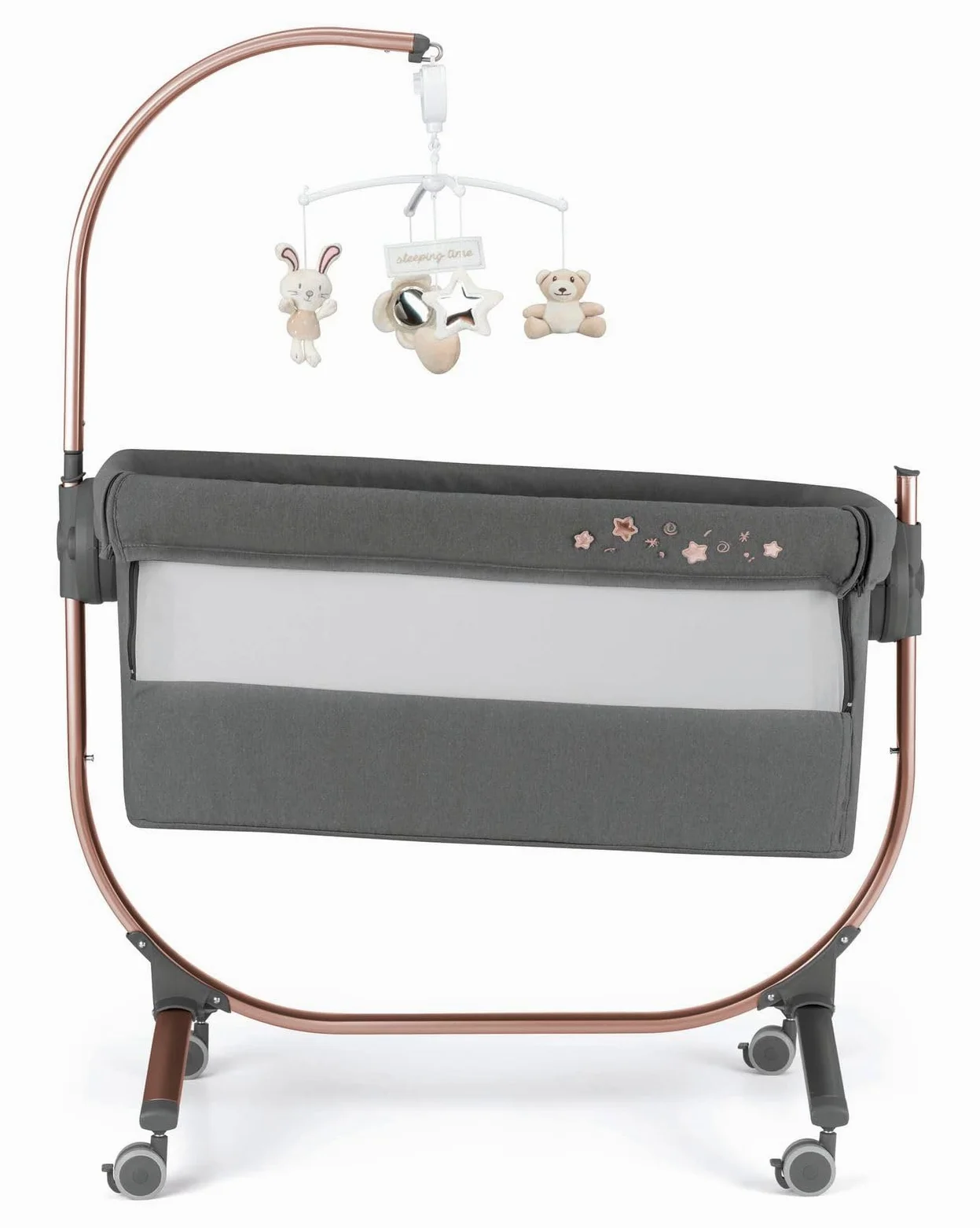Babybett Cam Anthrazit Sterne Rahmen Bronze Var.163