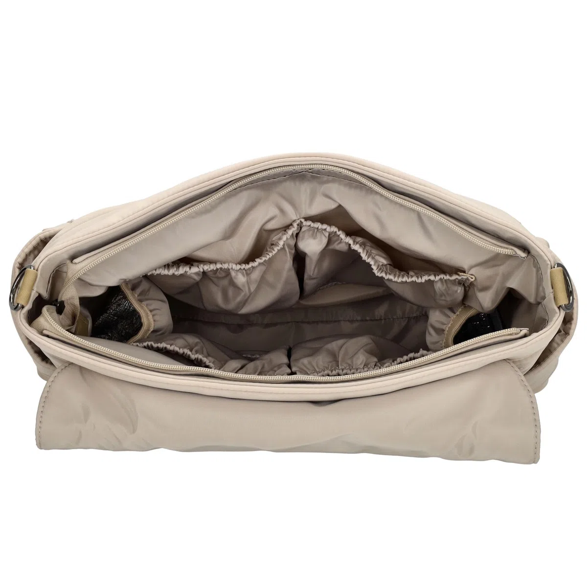Zebra trends - Wickeltasche Organizer mit Wickelunterlage - Helles Taupe | Diaper Bag Mommy Bag, Leichtes Nylon, Zwei Flaschenhalter, Mehrere Innentaschen, Verstellbarer Schultergurt