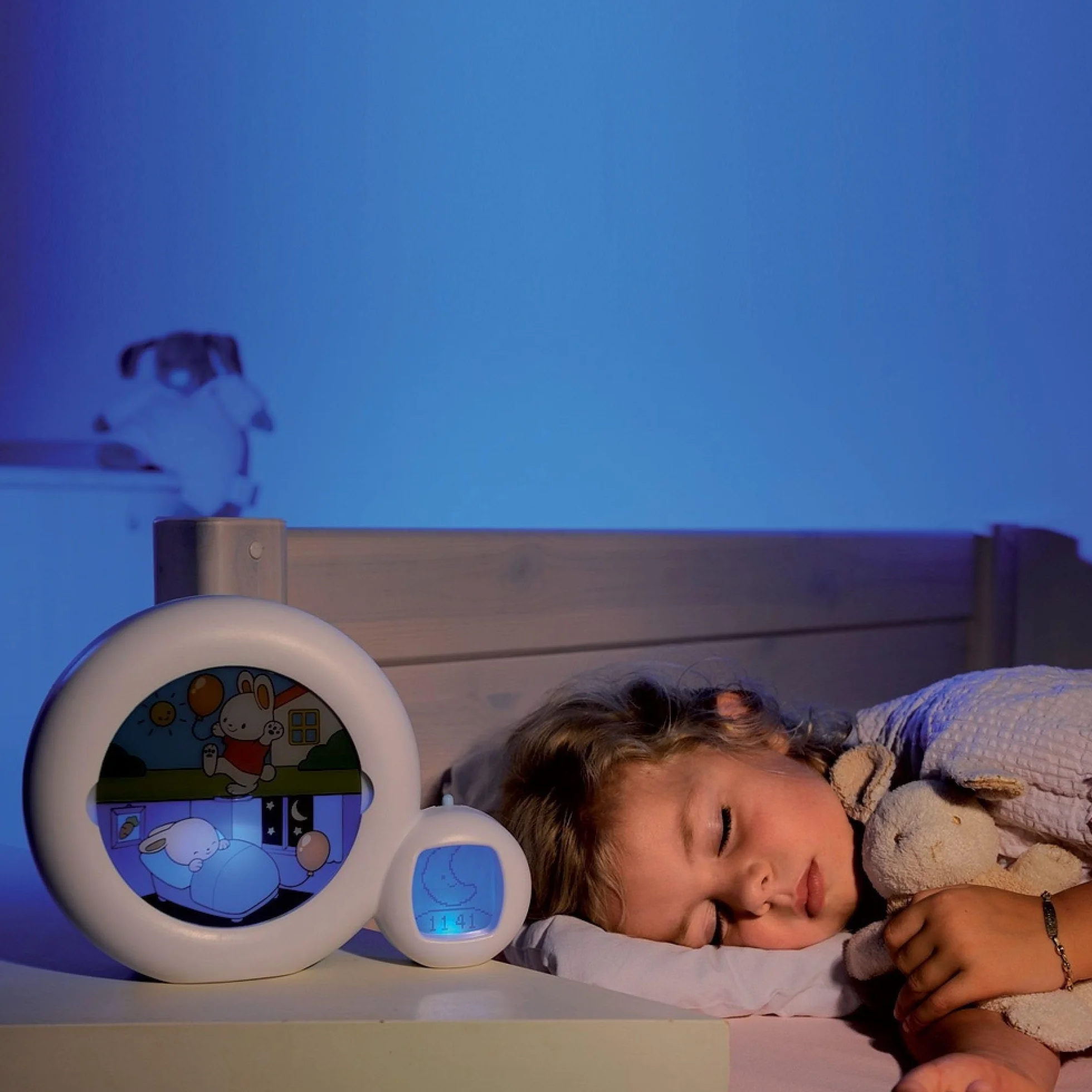 Pabobo - 5 in 1 pädagogischer Tag-Nacht-Wecker mit Display für Moon Kinder 0-3 Jahre