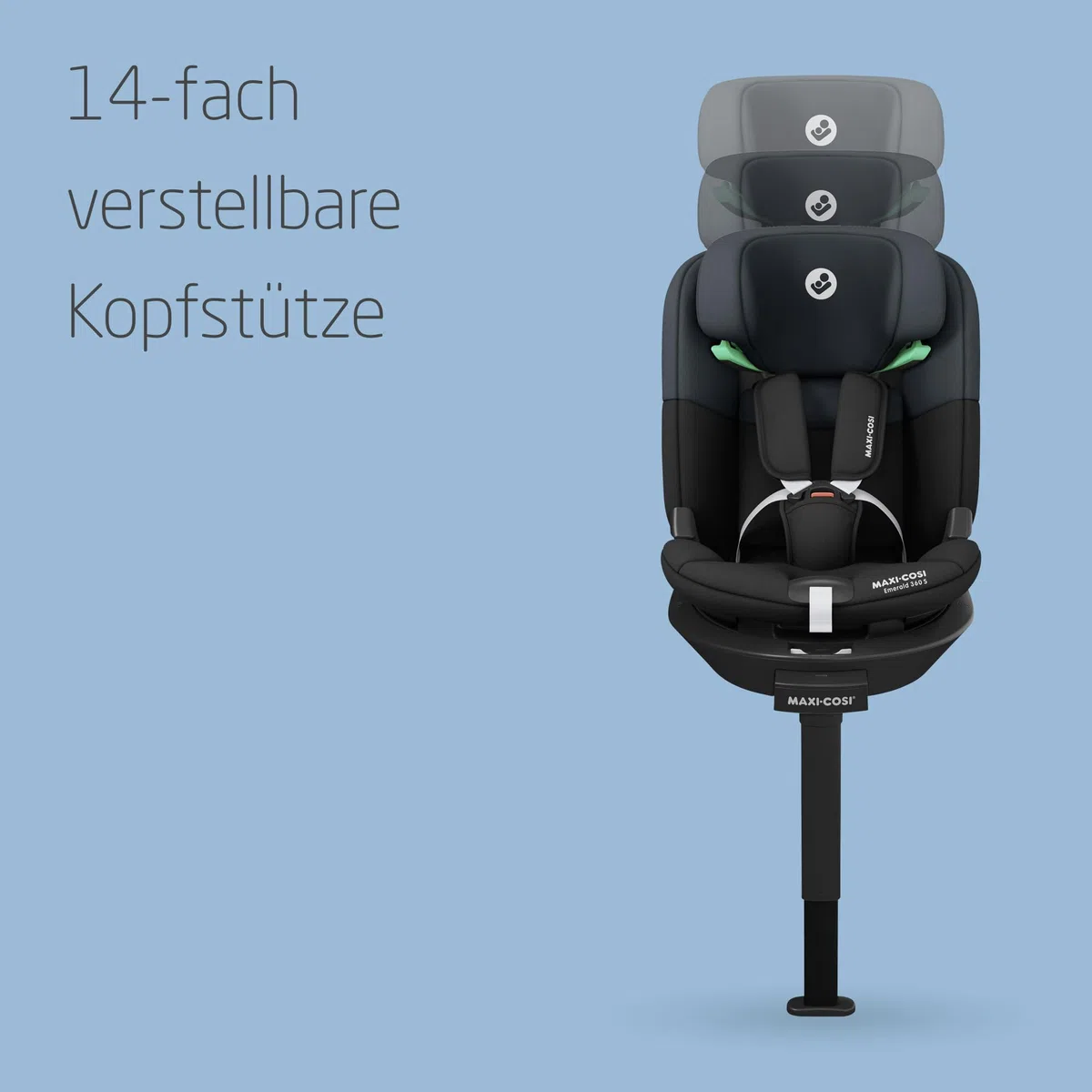 Maxi-Cosi Emerald 360 S i-Size Autositz 360 Grad drehbar 0–12 Jahre 40–150 cm FlexiSpin G-CELL Seitenaufprallschutz Tonal Black