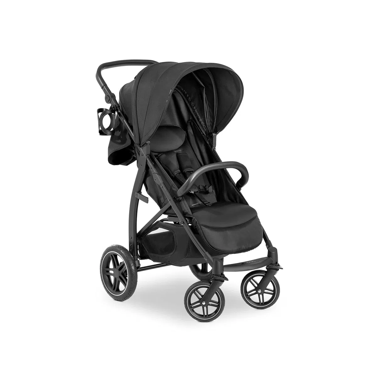 Hauck Rapid 4D Kinderbuggy Schwarz mit Liegefunktion UV Schutz 50+ Höhenverstellbarer Schieber Getränkehalter Pannensichere Gummi Räder