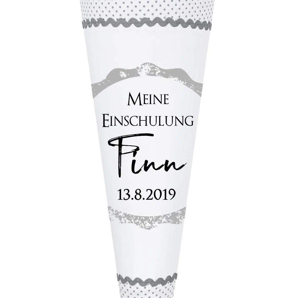 Schultüte mit Namen u. Datum aus Stoff 70cm groß