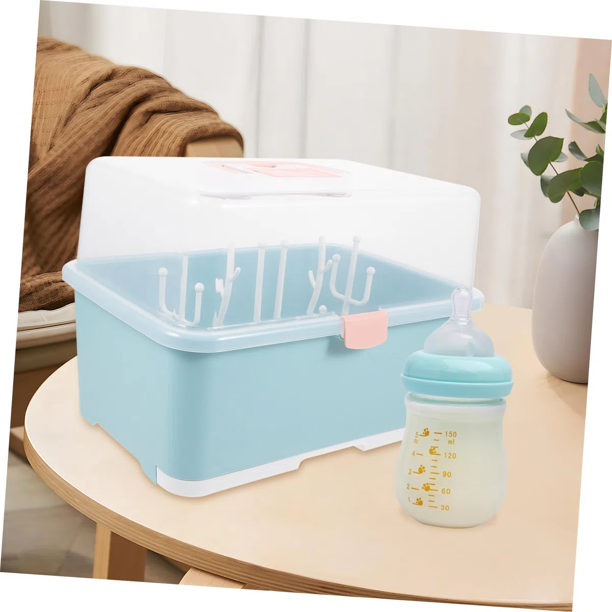 Babyflaschen Trockenbox aus Pp, Grün, für Zubehör und Becher | 1 Stück, Flaschen Stehend Haltend, Geeignet für Babyshower und Stillzubehör, Aufbewahrungsständer