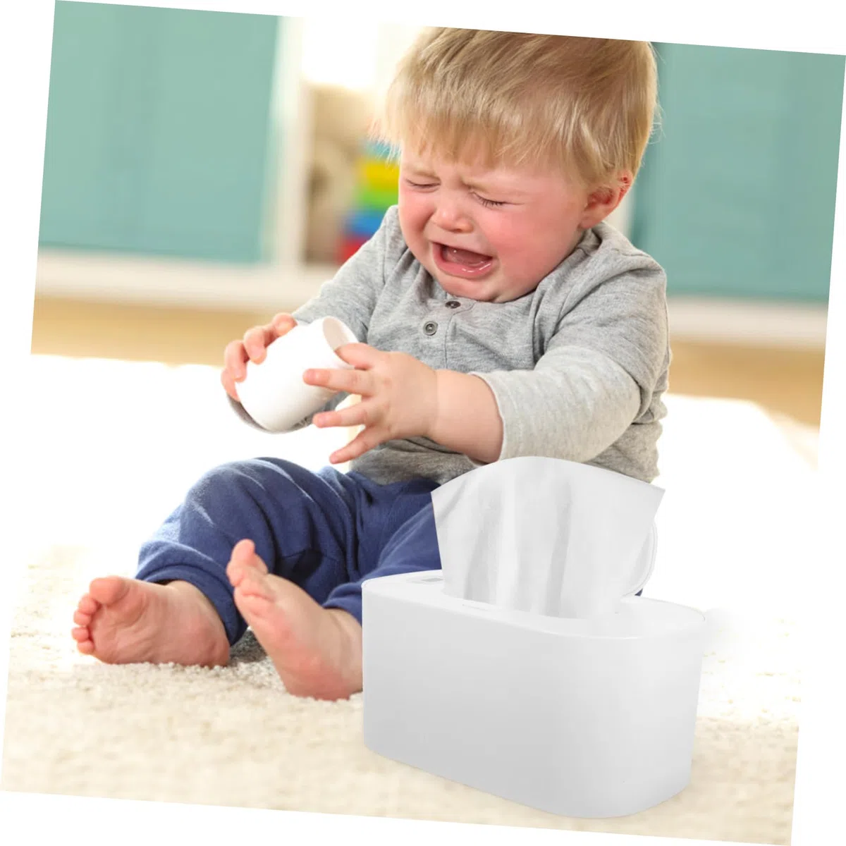 BESTonZON 4 Stück wärmer wischen Babytücher Feuchttücher Auto Papiertücher Baby-Geschenk Wischwärmer für zu Hause Tragbarer Feuchttuchwärmer Wagen Gewebe Thermobox Heizung reisen Abs Weiß