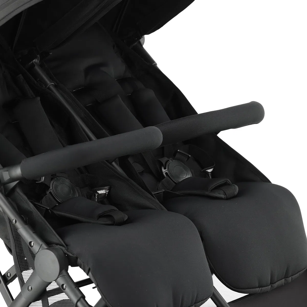 Tess Doppel-Kinderwagen Geschwisterwagen ab Geburt bis 4 Jahre 22 kg leicht zusammenklappbar freistehend großer Staukorb inkl. Regenverdeck Schwarz