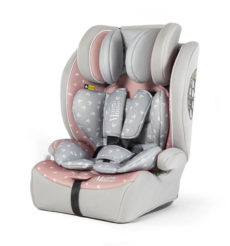 Minnie Mouse I-SIZE R129 Auto-Rückenlehne Kindersitz Mit Einer Höhe Von 76 Bis 150 Cm. Einstellbare Kopfstütze Und Zusätzliche Polsterung.