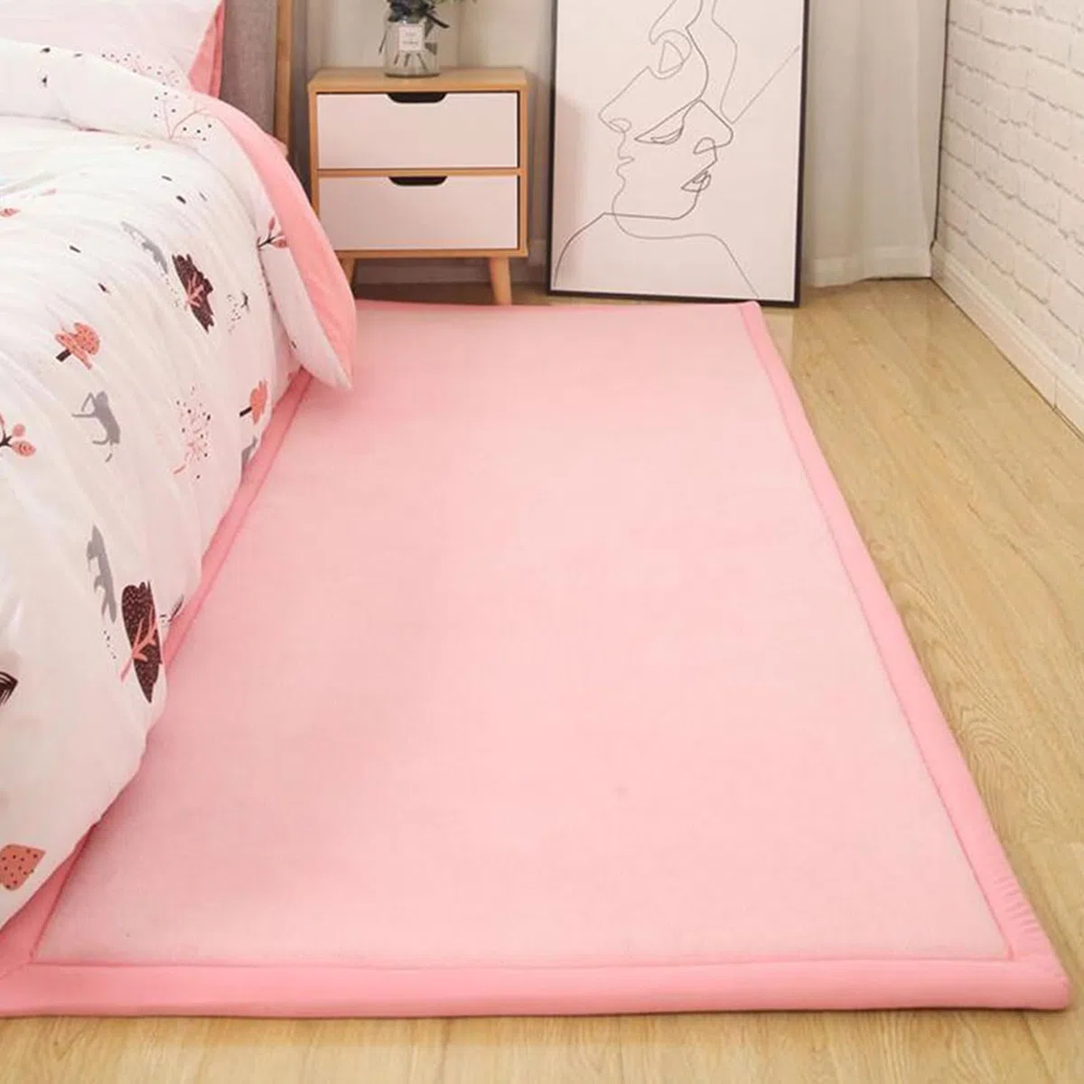Teppich für Kinderzimmer 3CM Krabbeldecke fürs Kind 180 x 200 cm Kinderteppich Babymatte aus Memory Schaum Dicker Kinder Spielteppich