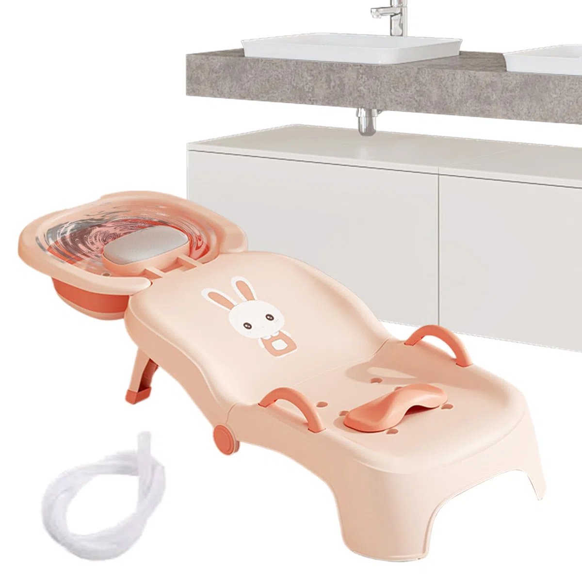 Faltbarer Shampoostuhl für Babys Verstellbarer, Tragbarer Und Leichter | Faltbarer Kinder Kopfhaarspüler Salon Stuhl Haarwäsche für Mädchen und 0-10 Jahre für Zuhause Badezimmer Dusch