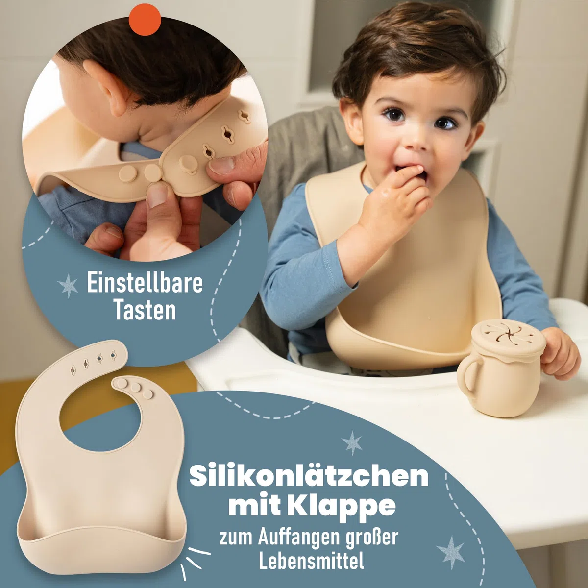 Kindergeschirr set aus Silikon mit Transport oder Aufbewahrungstasche - Kinderbesteck ab 1 jahr - Beikost baby zubehör - Fruchtsauger Baby - Esslernlöffel Baby mit Squeeze Flasche