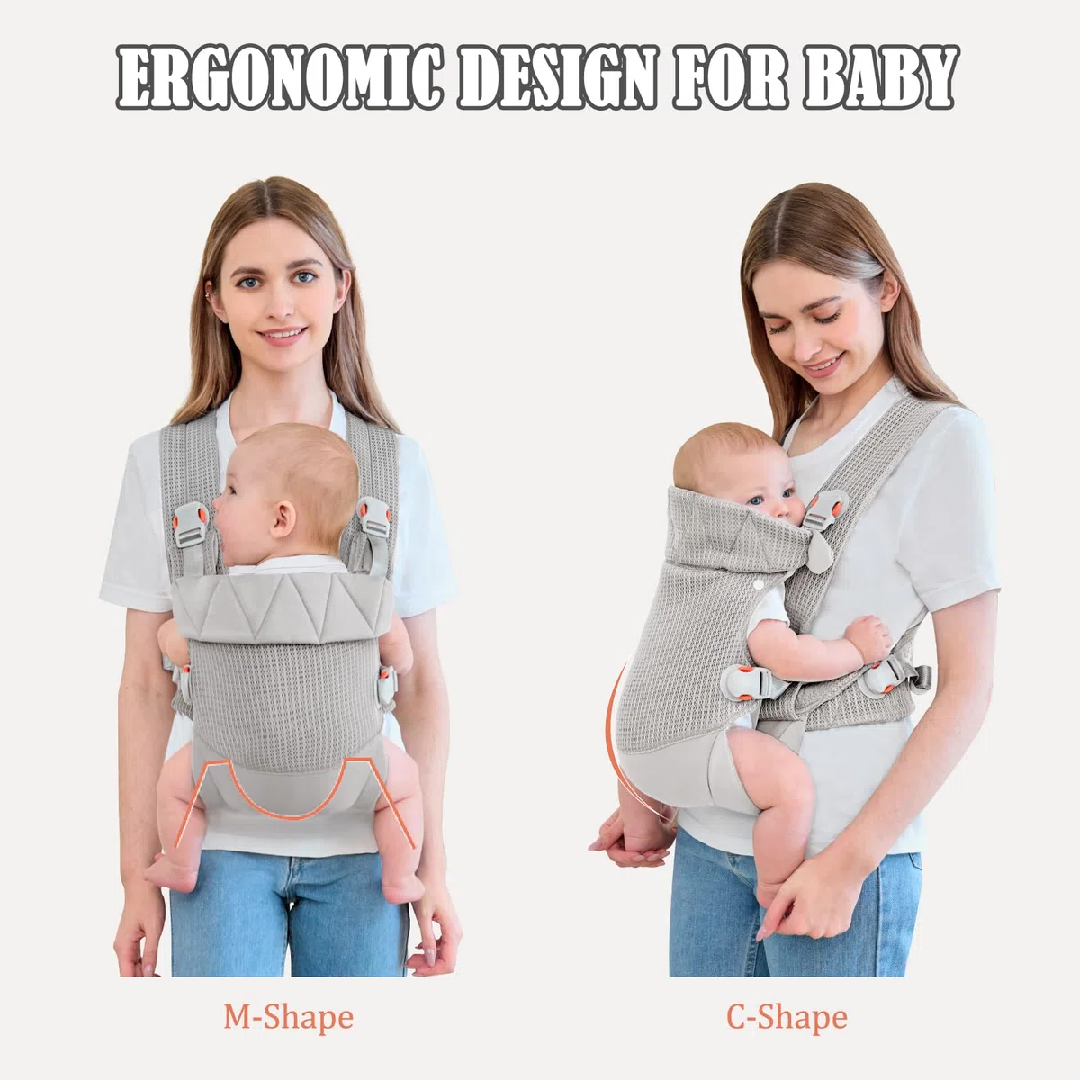 IULONEE Babytrage für Neugeborene Ergonomic Baby Carrier Tragbar Babytrage Vorne nach hinten tragen Babyhalter Trage für Babys Kleinkinder Grau