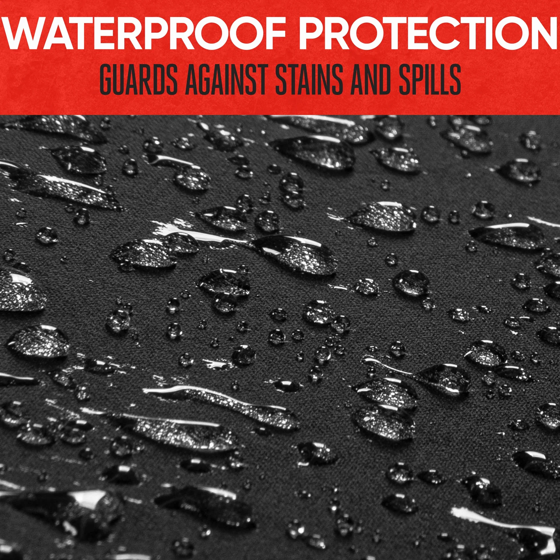 Motor Trend SpillGuard Wasserdichter Rücksitzbezug für Autositz, Neopren-Polsterung, graue Nähte, geteilte Sitzbank