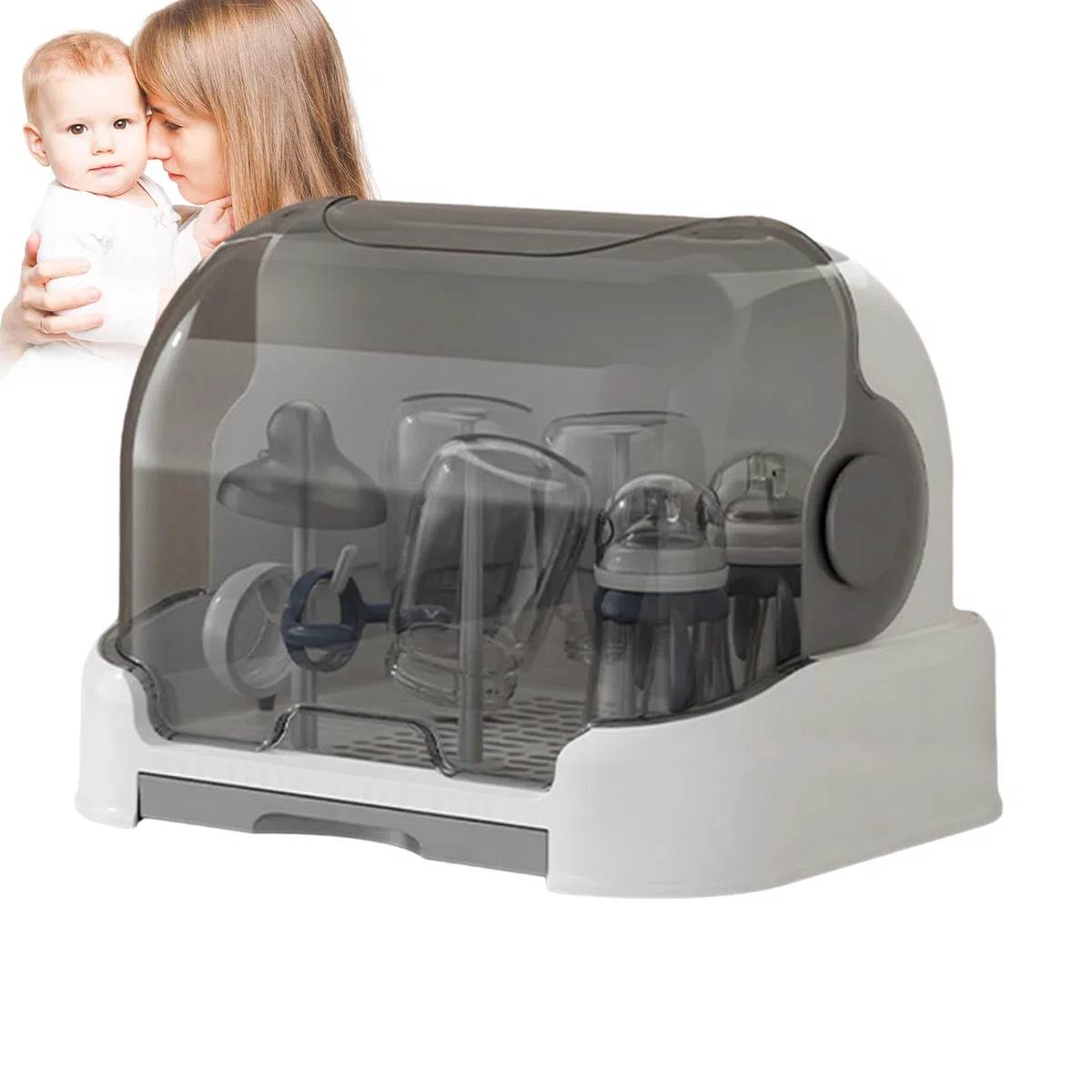 Aufbewahrungsbox für Kleinkinderflaschen, Wäscheständer für Babyflaschen,Staubdichte Flaschenaufbewahrung mit Abdeckung | Guter Dichtungsschutz, langlebiger Arbeitsplattenständer für Flaschen,