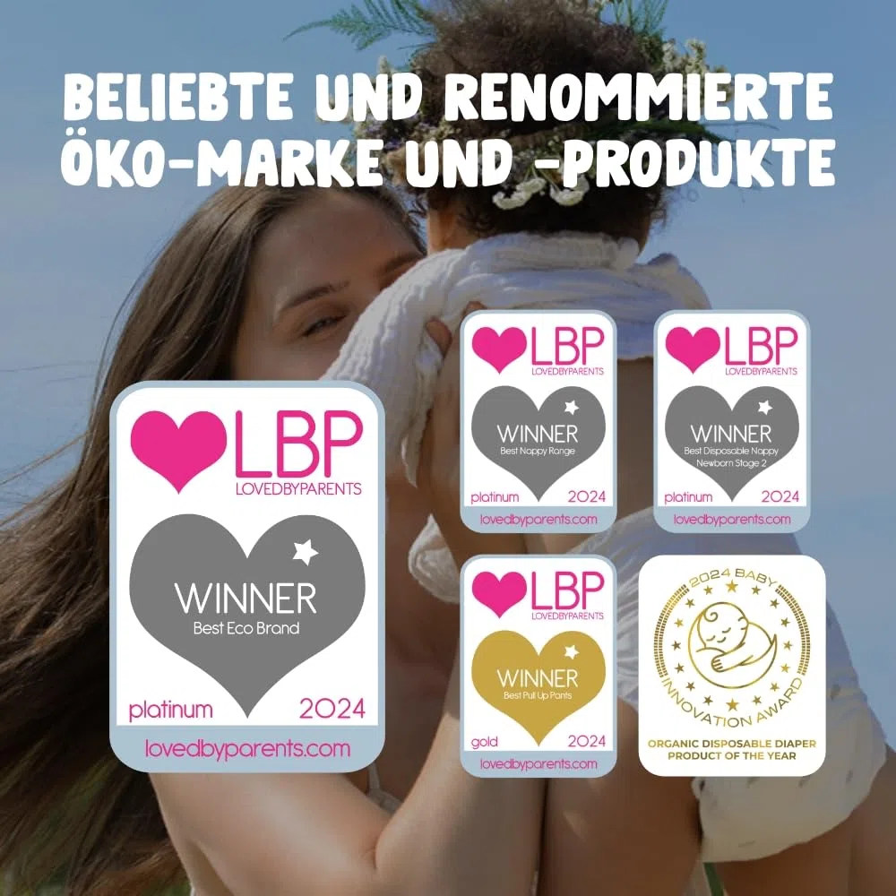 Naty Baby Öko Windeln - umweltfreundliche Premium-Bio Windeln aus pflanzenbasierten Materialien, ideal für empfindliche Babyhaut (Größe 4-88 Stück)