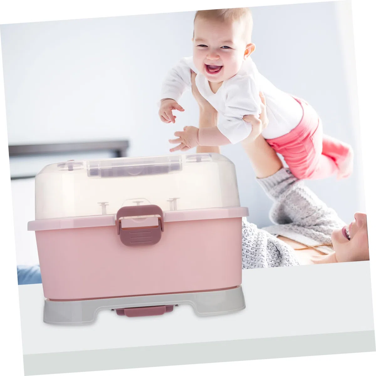 Aufbewahrungsbox Stauraum Pp Babyflaschen mit aus Große Gutem Verschluss Ausreichend Praktischer Babyflaschen Organizer und Zuhause und Unterwegs
