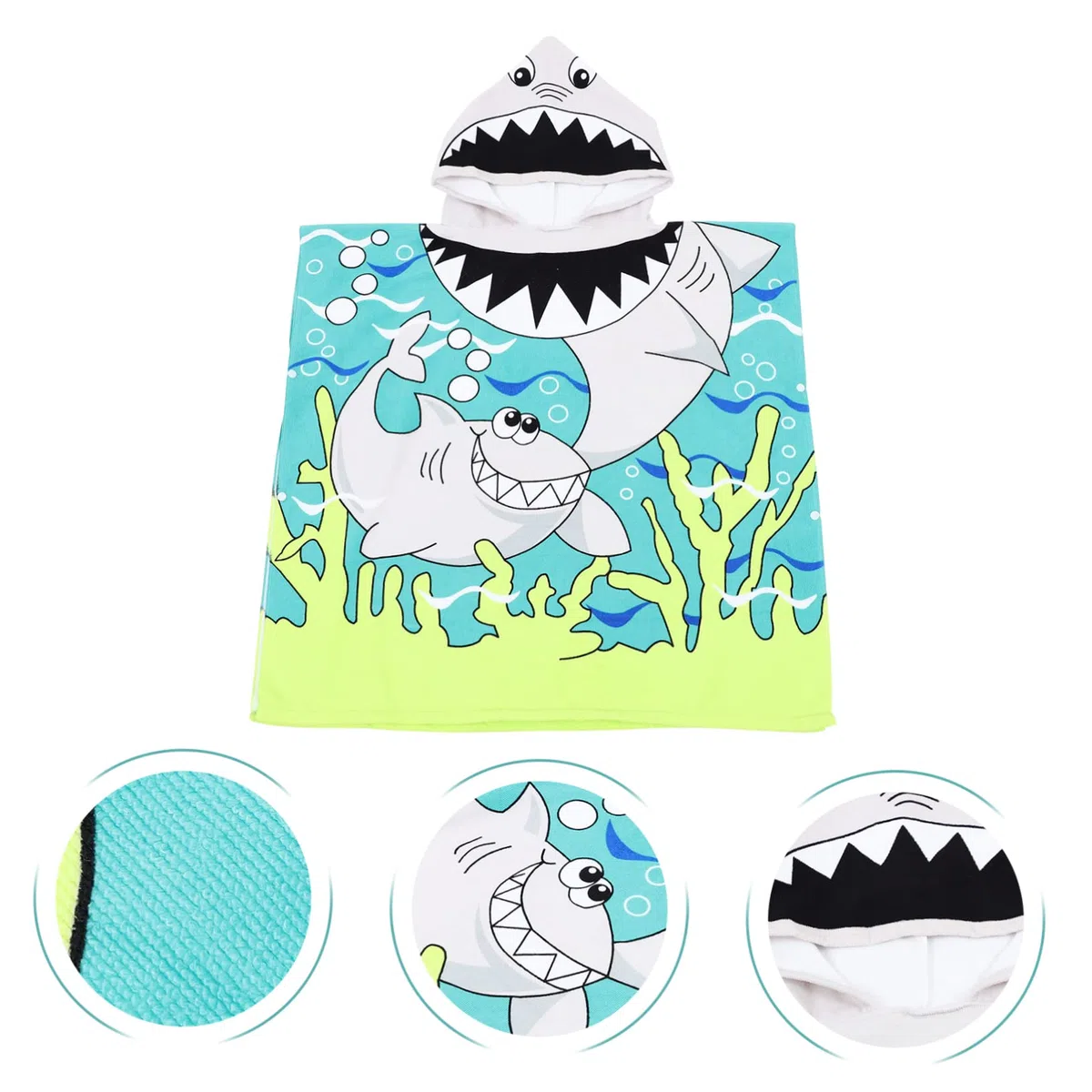 VICASKY 4stücke Hooded Junge Mädchen Bademantel Saugfähiges Badetuch Mit Cartoon-Muster Für Mädchen Nach Dem Baden Oder Schwimmen Schützt Vor Kälte Weiches Mikrofaser-Material