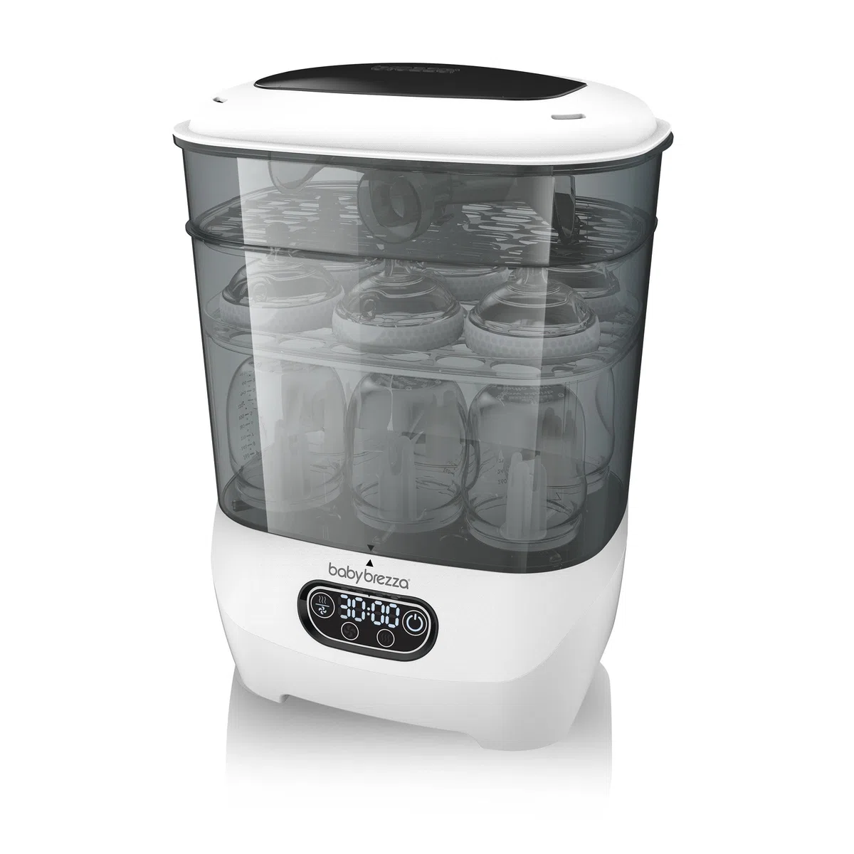 Baby Brezza Sterilizer Dryer Advanced – Sterilisiert & trocknet Babyflaschen, Milchpumpenteile & Zubehör automatisch – Mit HEPA-Filter, 4 Modi & großer Kapazität – BPA-frei – Weiß