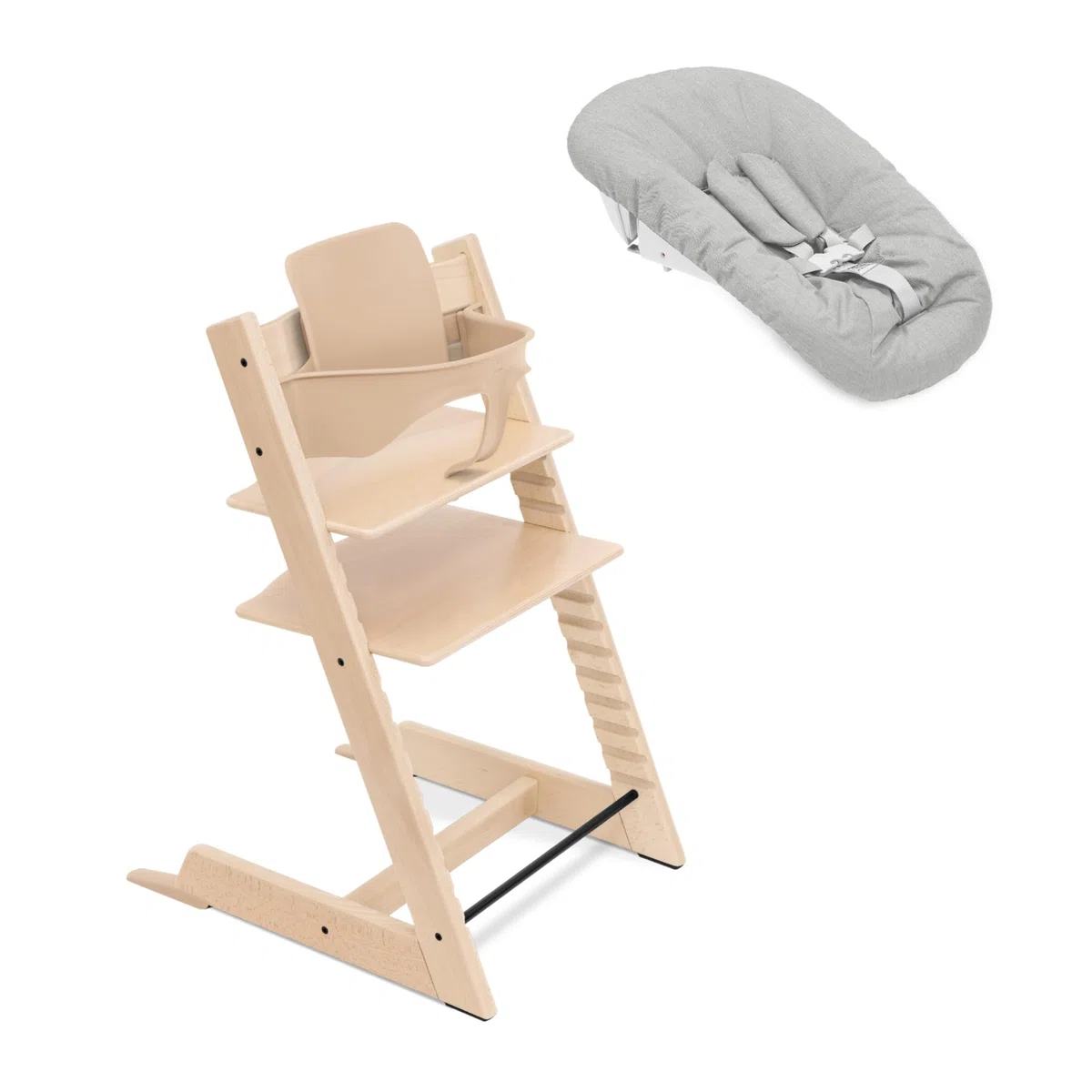 Stokke Tripp Trapp Hochstuhl Natural inklusive Stuhl Baby Set2 Newborn Set verstellbares ergonomisches Design