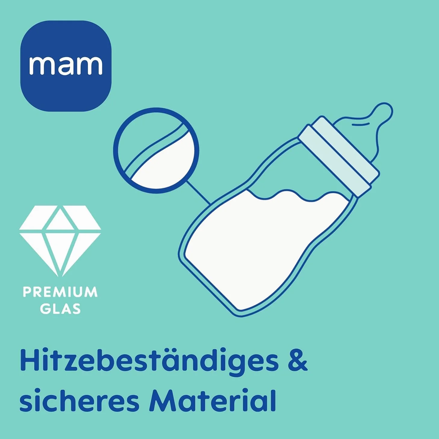 MAM Feel Good Glass Bottle 260 ml Glas Flasche, Doppelpackung, für Mädchen