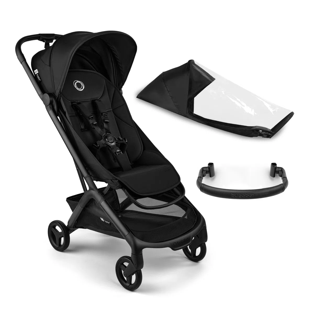 Bugaboo Butterfly 2 Reisebuggy Set – leichter, faltbarer Kinderwagen mit Sicherheitsbügel & Regenabdeckung – Handgepäckgröße, mit Liegefunktion – ab 6 Monaten bis 4 Jahre – Heritage Black