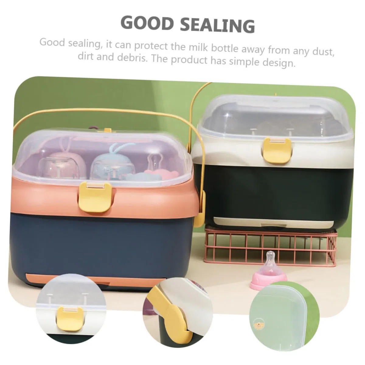 Aufbewahrungsbox mit Deckel Multifunktionale Babyflaschen aus Pp Flaschenhalter zum Trocknen und Staubdichtem Lagern für Babyprodukte im Haushalt
