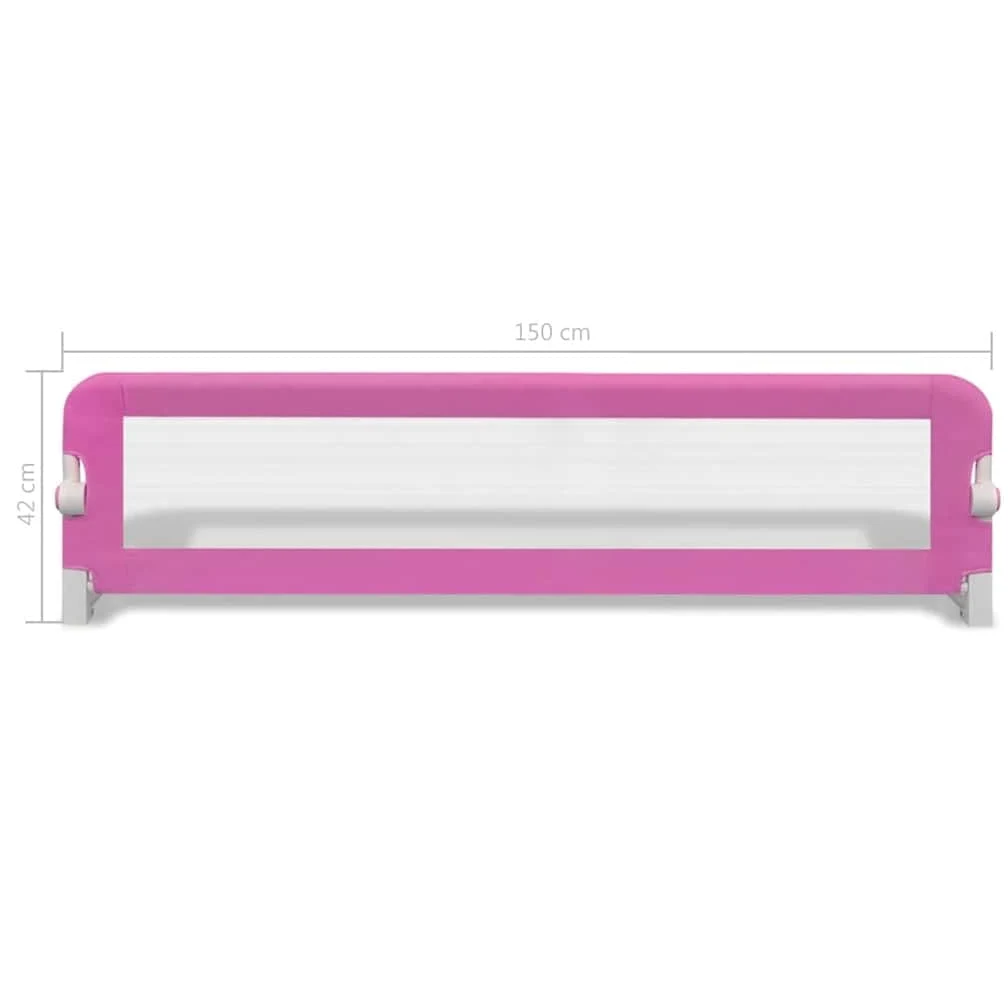 Kleinkind Bettschutzgitter 2 Stück Rosa 150 x 42 cm, klappbar mit Polsterung, geeignet für Kinderbett und Babybett, seitliches Sicherheitsgitter