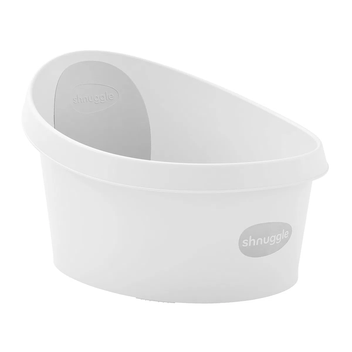 Shnuggle Kleinkindbadewanne - Weiß mit hellgrauer Rückenlehne