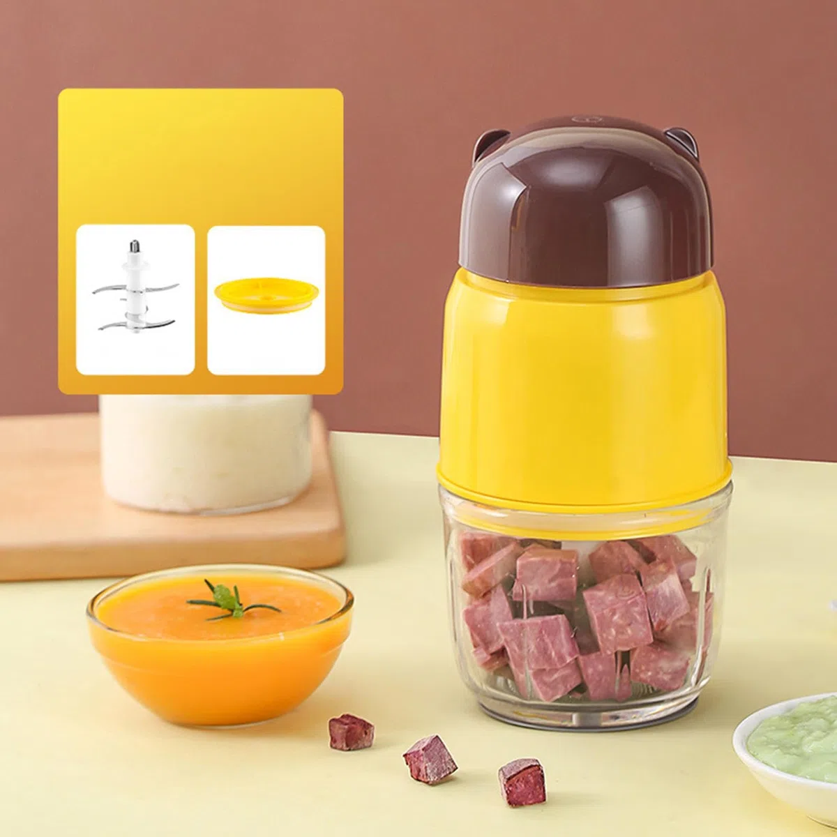 Generisch Kindermixer, Kchenmaschine fr Kinder - Automatischer Lebensmittelmixer | Tragbarer Mixer in Lebensmittelqualitt, abnehmbarer Lebensmittelmixer fr Zuhause, Reisen