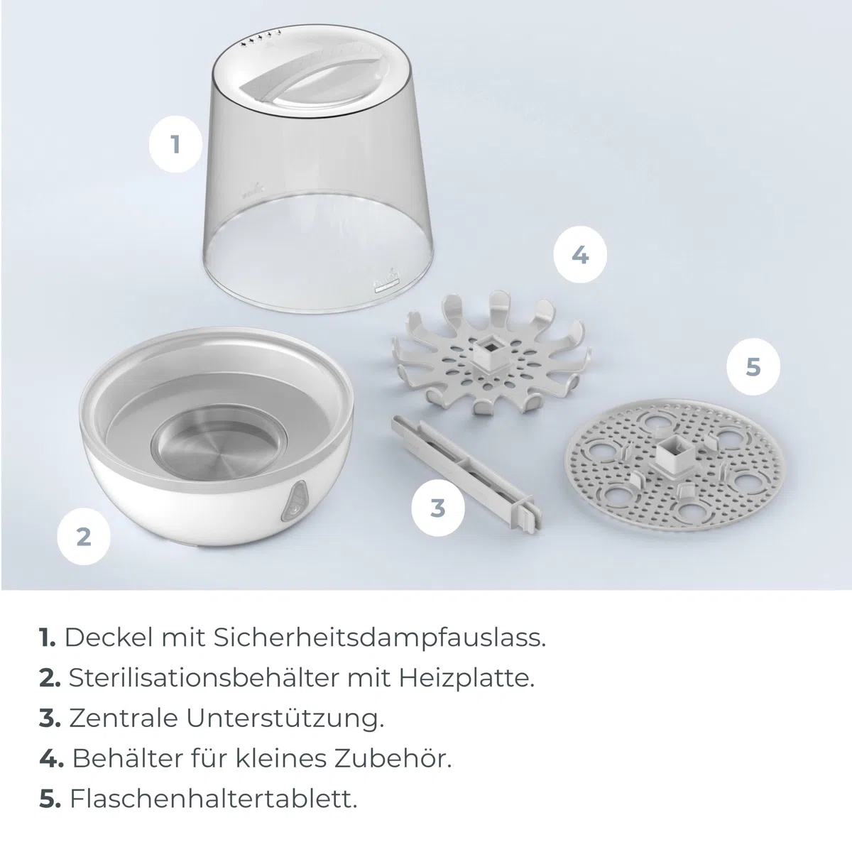 Nuvita Sterieasy 1083 | Elektrischer Dampfsterilisator | Desinfiziert bis zu 6 Babyflaschen in 6 Minuten | Pflegeleichte Edelstahl-Heizplatte | BPA Frei | EU Produkt |Italienisches Design