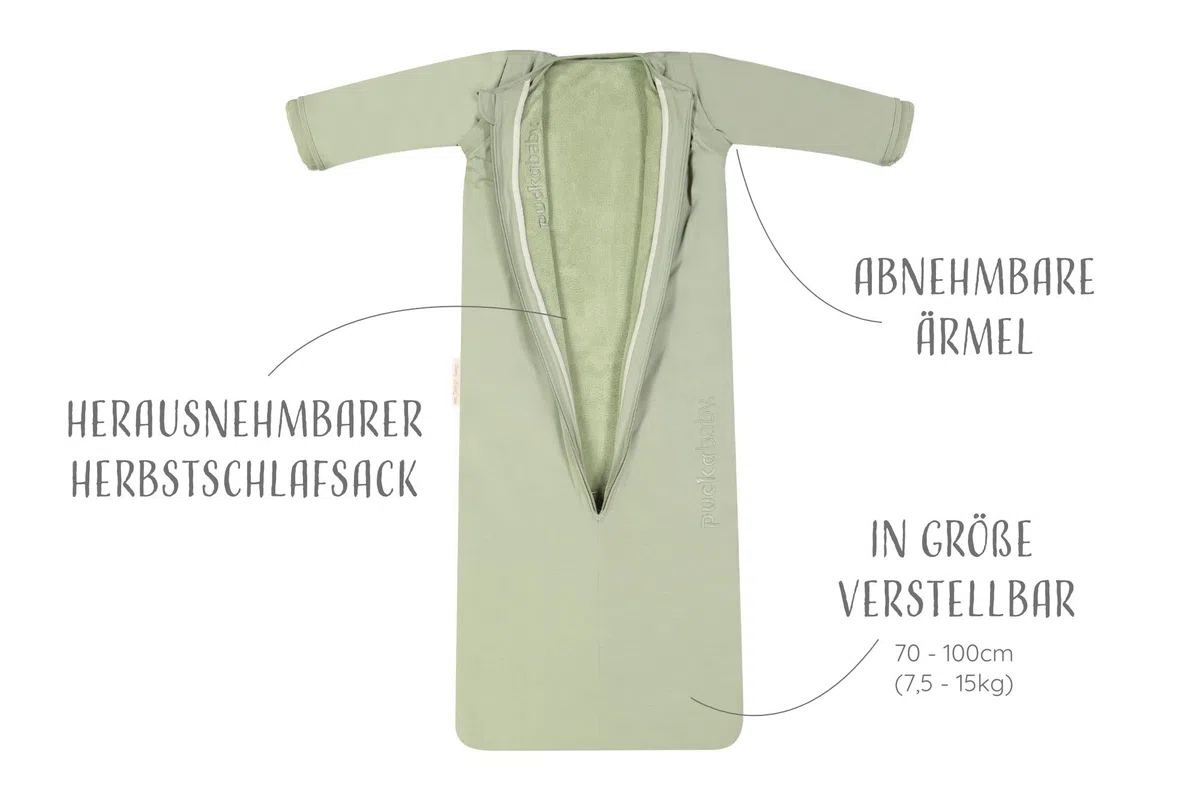PUCKABABY - Baby/Kinderschlafsack 6 Monate-2,5 Jahre - Bag 4 Seasons - Ganzes Jahr - 0.25-2.5 TOG - Baumwolle und Teddy Stoff