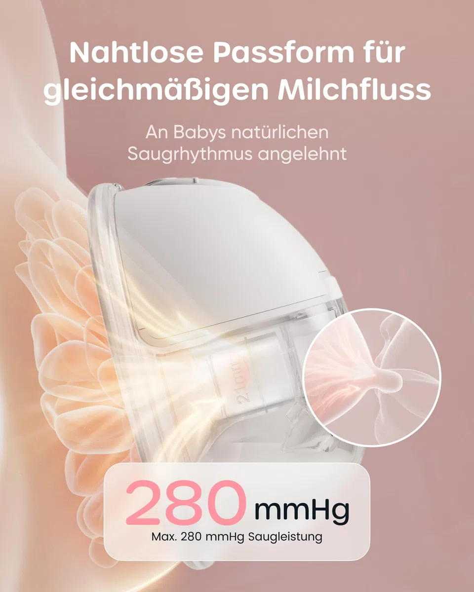 Nuliie S32 Elektrische Milchpumpe Tragbar, 2 Packs, Weiß | Freihändig, 4 Modi, 9 Stufen, mit 13/15/17/19/21/24 mm Komfortabler Flansch, Privat, mit Ersatzzubehör im Lieferumfang