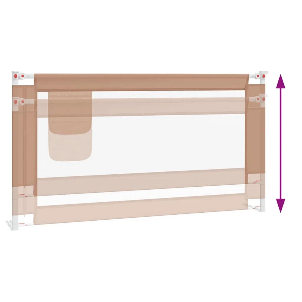 Generisch Kleinkind-Bettschutzgitter Taupe 160x25 cm Stoff,Baby & Kleinkind,Babysicherheit,Baby-Bettschutzgitter-10221