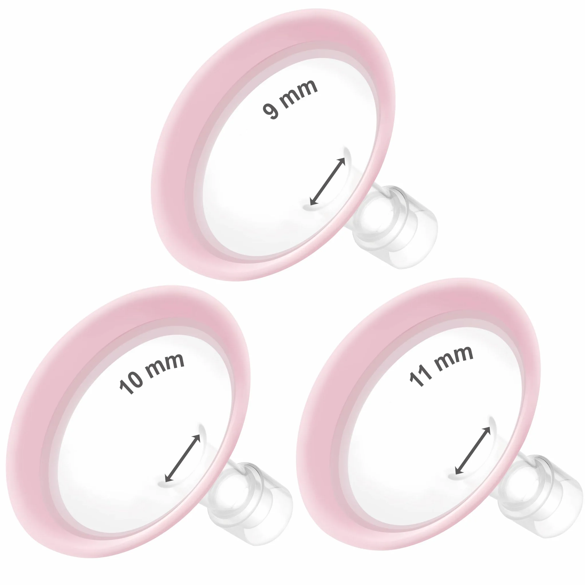 Maymom MyFit Pano Goldie Flansche 9 10 11 mm compatible con Medela Milchpumpen, geeignet für Maymom Wide und Narrow Base Connectoren
