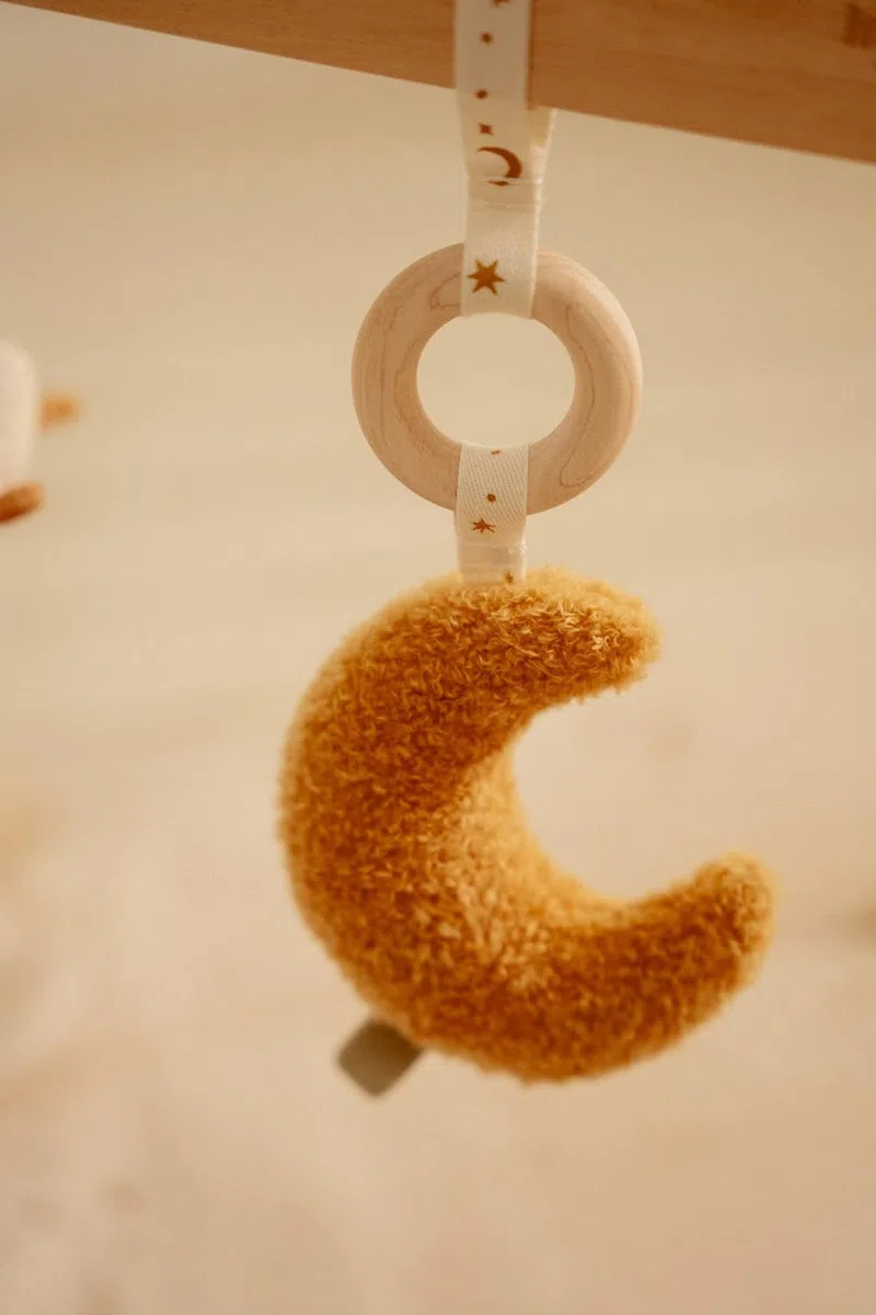 Little Dutch 8410 Holz Baby Gym Spieltrapez Spielbogen Holz inkl. Anhänger - Newborn Naturals