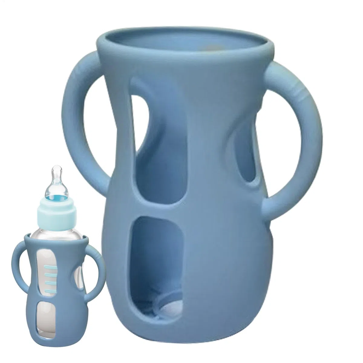 Glas-Babyflaschen-Silikonhülle, Silikon-Flaschenhülle für Glasflaschen | Stillflaschenhülle mit Griffen - Bruchsicherer Flaschenhalter, sturzsichere und stoßfeste Hülle, spülmaschinenfest