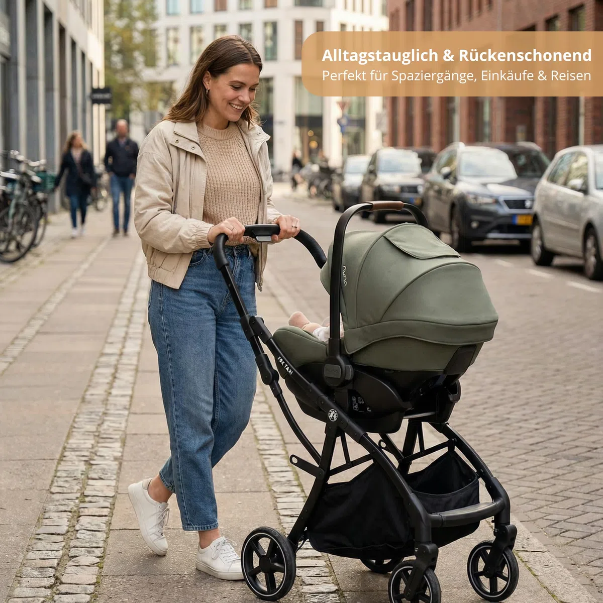 Fox Baby Kinderwagen-Gestell „Fox Taxi“ – leichtes, klappbares Universal-Gestell für Babyschale und Babywanne, kompatibel mit vielen Modellen, rückenschonend für kurze Wege und Reisen