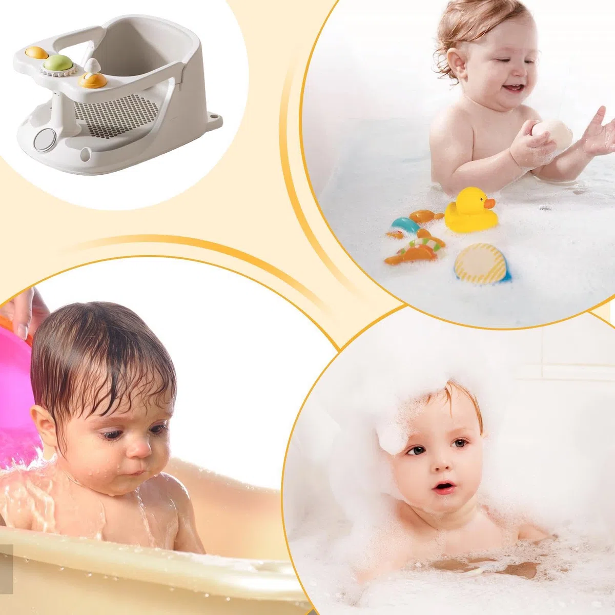 Badesitz | Saugnapf Badewanne Sitz Mit Aufrechter Positionierung | Rutschfeste Badespielzeuge Für Kleinkinder Und Mädchen