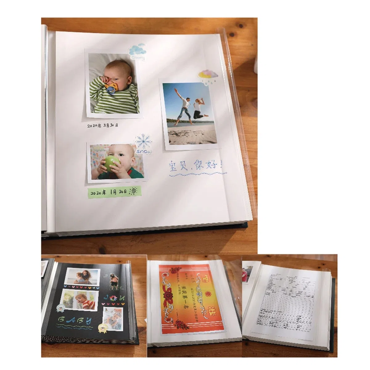 GLigeT Fotoalbum DIY. Babywachstum-Album-Gedenk-Album-Paste-Familie-Version dick, exquisites Großkapazität Handgefertigtes Paste-Fotoalbum Fotobuch (Color : 03, Size : 20 Sheets/Black Page)